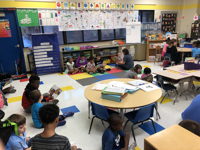4th grade and kindergarten reading buddies!