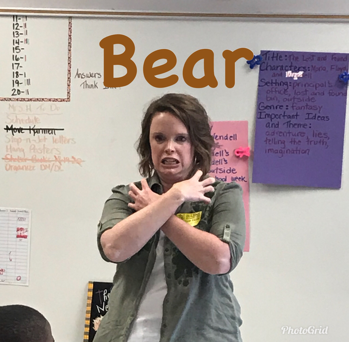 We were treated to a surprise sign language lesson today! Thank you to my awesome student teacher’s awesome mom!! The kids loved it!!
